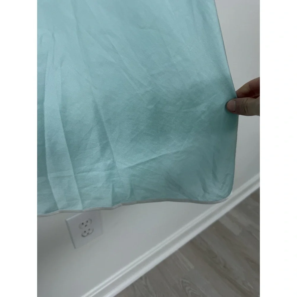 Kate Spade New York Blue Satin Bridal Chemise Nightgown Lace Detail Size Small